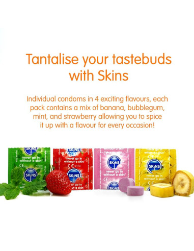 SKINS - MULTI FLAVORS PREMIUM CONDOMS PACK 4