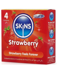 SKINS - STRAWBERRY PREMIUM CONDOMS PACK 4 2