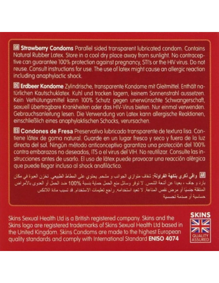 SKINS - STRAWBERRY PREMIUM CONDOMS PACK 4