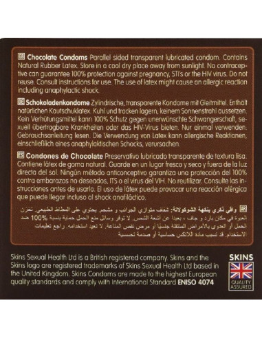 SKINS - CHOCOLATE PREMIUM CONDOMS PACK 4