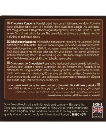 SKINS - CHOCOLATE PREMIUM CONDOMS PACK 4