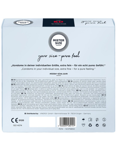 MISTER SIZE - CONDOM SIZE XL 60 MM (36 UNITS)