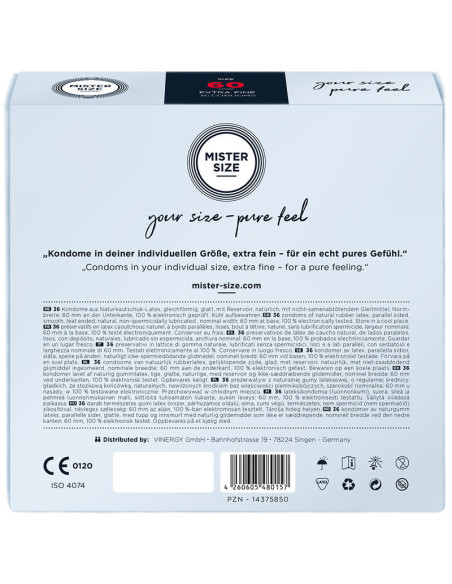 MISTER SIZE - CONDOM SIZE XL 60 MM (36 UNITS)