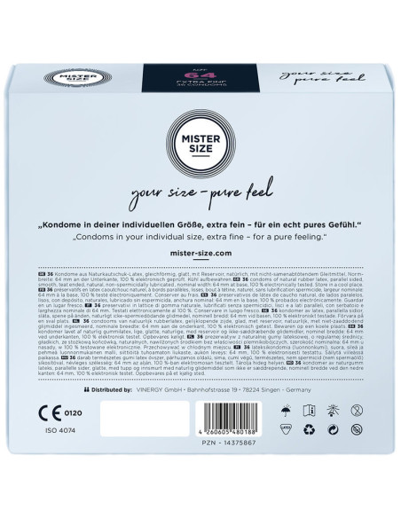 MISTER SIZE - CONDOMS SIZE XXL 64 MM (36 UNITS)