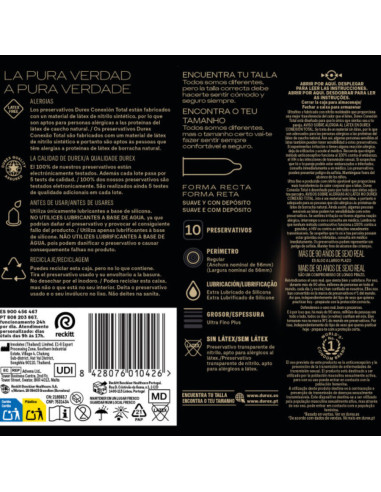 DUREX - TOTAL CONNECTION XL ULTRA FINE PLUS be latekso, 10 vienetų