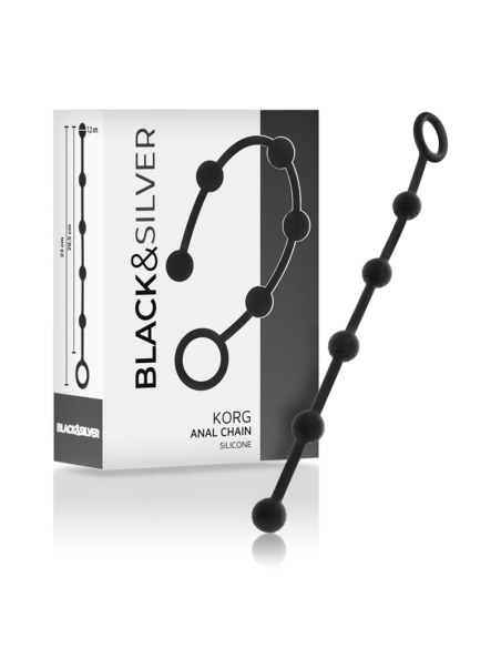 BLACKandSILVER - KORG ANAL ROSARY SILICONE INITIATION 21 CM