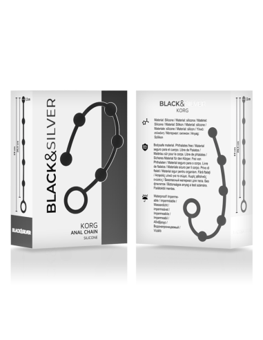 BLACKandSILVER - KORG ANAL ROSARY SILICONE INITIATION 21 CM