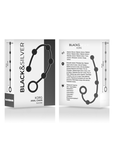 BLACKandSILVER - KORG ANAL ROSARY SILICONE INITIATION 21 CM