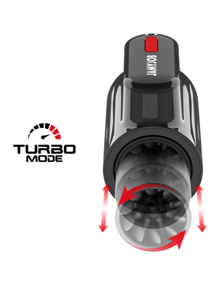 JAMYJOB - SŪKURINIS TRAUKIMO IR 360 LAIKŲ SUKIMO TECHNOLOGINIS TURBO REŽIMAS MASTURBATORIUS