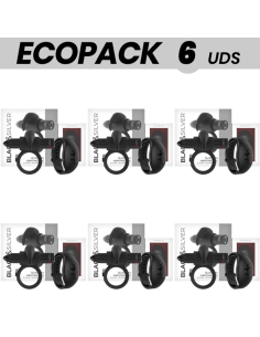 ECOPACK 6 UNITS - BLACKandSILVER BURTON REMOTE CONTROL COCKRING WATCHME