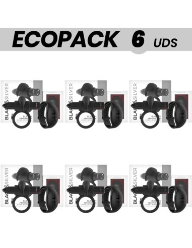 ECOPACK 6 VIENETAI - BLACKandSILVER BURTON NUOTOLINIO VALDYMO POSIES ŽIEDAS WATCHME