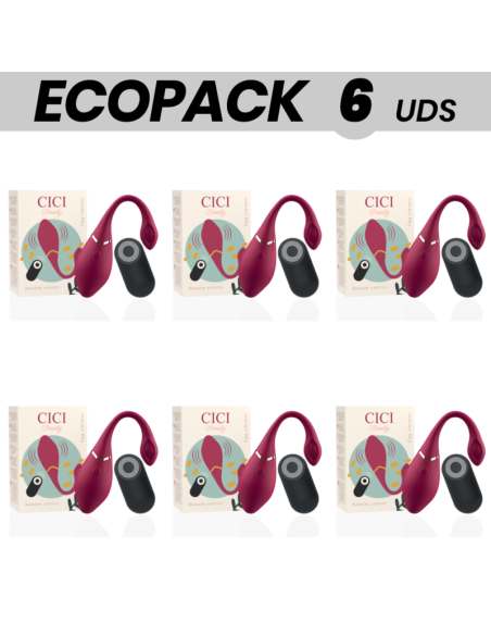 ECOPACK 6 VIENETAI - CICI BEAUTY PREMIUM SILIKONINIS KIAUŠINIŲ VIBRATORIUS SU NUOTOLINIO VALDYMO VALDYMU