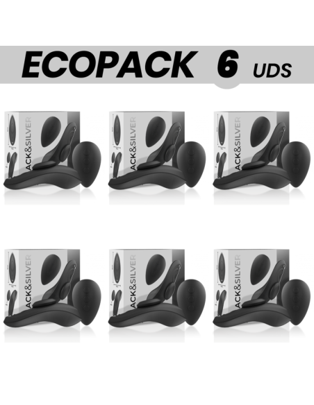 ECOPACK 6 VIENETŲ - BLACKandSILVER PRESTON ĮKRAUNAMAS SILIKONINIS VIBRATORIUS KELNINĖS JUODOS