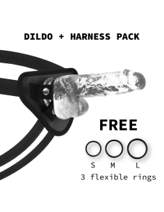 X RAY - HARNESS CLEAR COCK WITH BALLS 18.5 CM -O- 3.8 CM