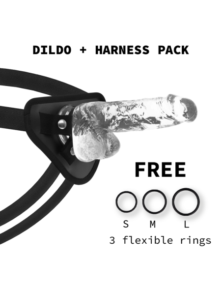 X RAY - HARNESS CLEAR COCK WITH BALLS 18.5 CM -O- 3.8 CM