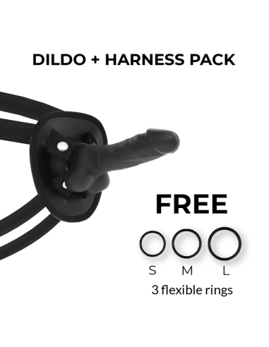 COCK MILLER - HARNESS SILICONE DENSITY COCKSIL ARTICULABLE BLACK 13 CM