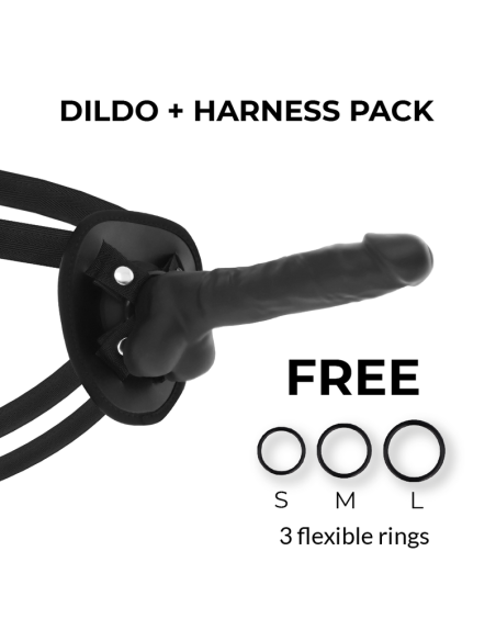 COCK MILLER - HARNESS SILICONE DENSITY ARTICULABLE COCKSIL BLACK 19.5 CM