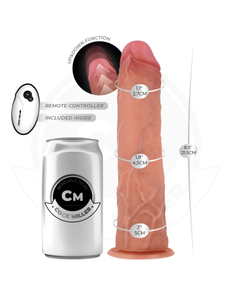 COCK MILLER - HIPERREALISTIŠKAS DILDO SU SIURTUKU IR STUMIMU SU NUOTOLINIO VALDYMO PULTU 21,5 CM