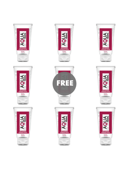 AQUA TRAVEL - WILD RASPBERRY FLAVOUR WATERBASED LUBRICANT - 50 ML 81 FREE