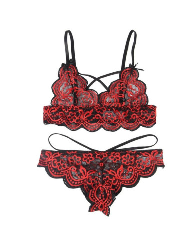 SUBBLIME - SET TWO PIECES SET LACE TOP AND PANTIES S-M