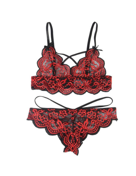 SUBBLIME - SET TWO PIECES SET LACE TOP AND PANTIES S-M