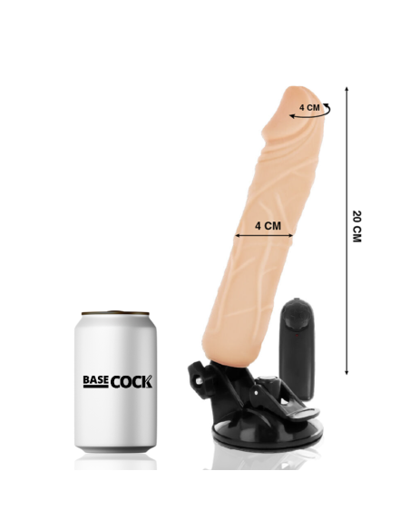 BASECOCK - REALISTIC VIBRATOR REMOTE CONTROL FLESH 20 CM -O- 4 CM