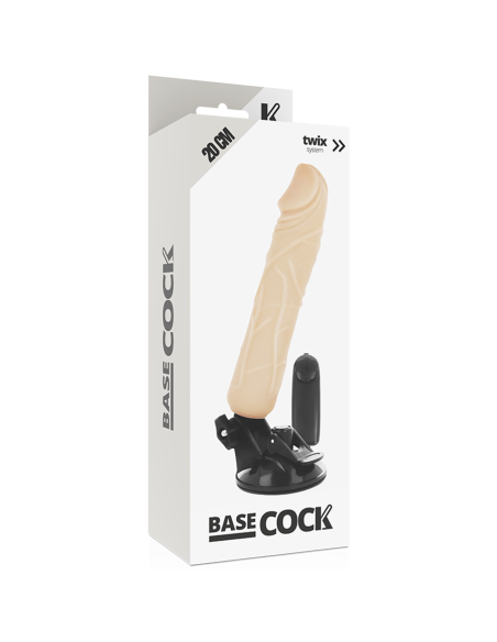 BASECOCK – REALISTINIS VIBRATORIUS SU NUOTOLINIO VALDYMO VALDYMU, ODOS IŠMAŠA 20 CM – O – 4 CM