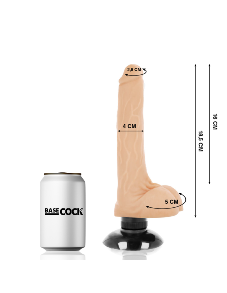 BASECOCK - REALISTIC VIBRATOR 2-1 FLESH 18.5 CM -O- 4 CM
