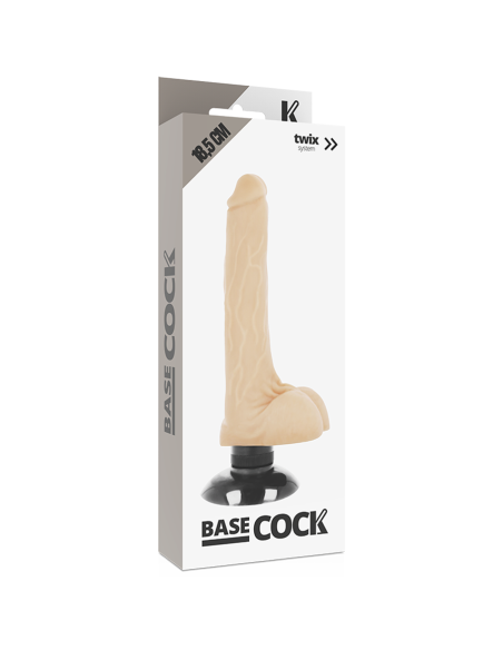 BASECOCK - REALISTIC VIBRATOR 2-1 FLESH 18.5 CM -O- 4 CM
