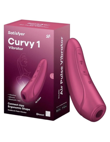 SATISFYER - CURVY 1 RAUDONA ROŽINIS