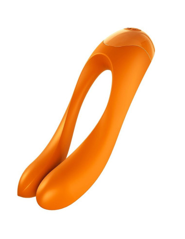 SATISFYER - CANDY CANE PIRŠTŲ VIBRATORIUS GERAS ORANŽINIS