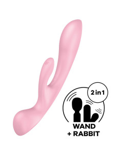 SATISFYER - TRIPLE OH HYBRID VIBRATION PINK