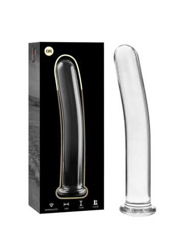 NEBULA SERIES BY IBIZA - MODEL 8 DILDO BOROSILICATE GLASS CLEAR 14.5 CM -O- 2 CM