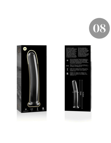 NEBULA SERIES BY IBIZA – 8 modelio dildo, borosilikatinis stiklas, skaidrus, 14,5 cm -O- 2 cm