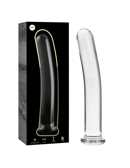 NEBULA SERIES BY IBIZA - MODEL 9 DILDO BOROSILICATE GLASS CLEAR 15.5 CM -O- 2.5 CM