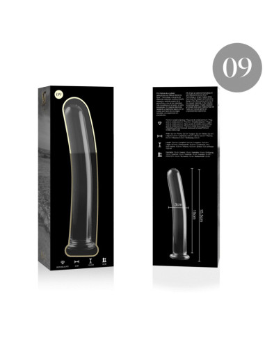 NEBULA SERIES BY IBIZA - MODEL 9 DILDO BOROSILICATE GLASS CLEAR 15.5 CM -O- 2.5 CM