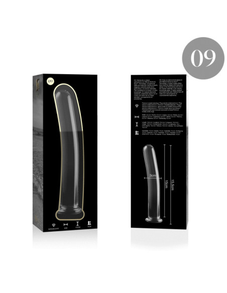 NEBULA SERIES BY IBIZA – 9 modelio dildo, borosilikatinis stiklas, skaidrus, 15,5 cm, storis – 2,5 cm