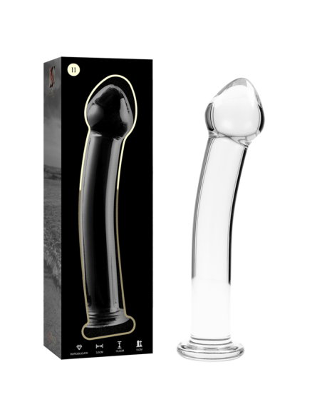 NEBULA SERIES BY IBIZA – 11 modelio dildo, borosilikatinis stiklas, skaidrus, 16 cm, 0–3 cm