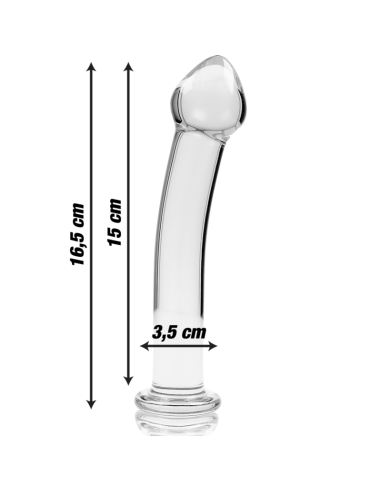 NEBULA SERIES BY IBIZA – 11 modelio dildo, borosilikatinis stiklas, skaidrus, 16 cm, 0–3 cm