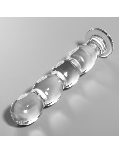 NEBULA SERIES BY IBIZA - MODEL 10 DILDO BOROSILICATE GLASS CLEAR 16.5 CM -O- 3.5 CM
