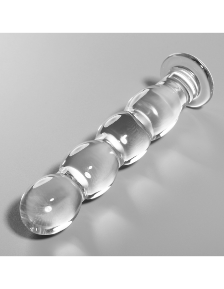 NEBULA SERIES BY IBIZA - MODEL 10 DILDO BOROSILICATE GLASS CLEAR 16.5 CM -O- 3.5 CM