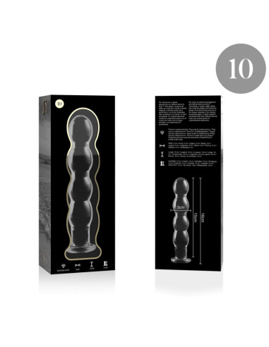NEBULA SERIES BY IBIZA - MODEL 10 DILDO BOROSILICATE GLASS CLEAR 16.5 CM -O- 3.5 CM