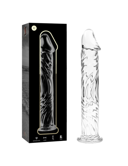 NEBULA SERIES BY IBIZA – 12 modelio dildo, borosilikatinis stiklas, skaidrus, 17 cm, storis – 3,5 cm