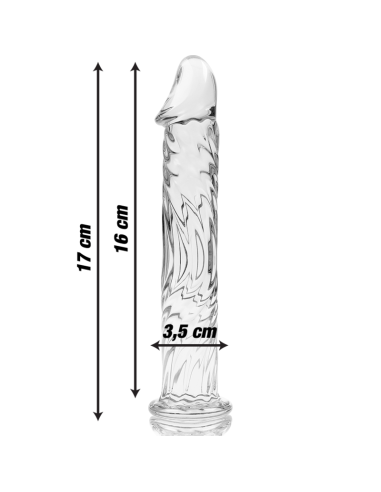 NEBULA SERIES BY IBIZA - MODEL 12 DILDO BOROSILICATE GLASS CLEAR 17 CM -O- 3.5 CM
