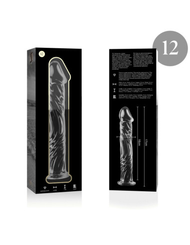 NEBULA SERIES BY IBIZA – 12 modelio dildo, borosilikatinis stiklas, skaidrus, 17 cm, storis – 3,5 cm
