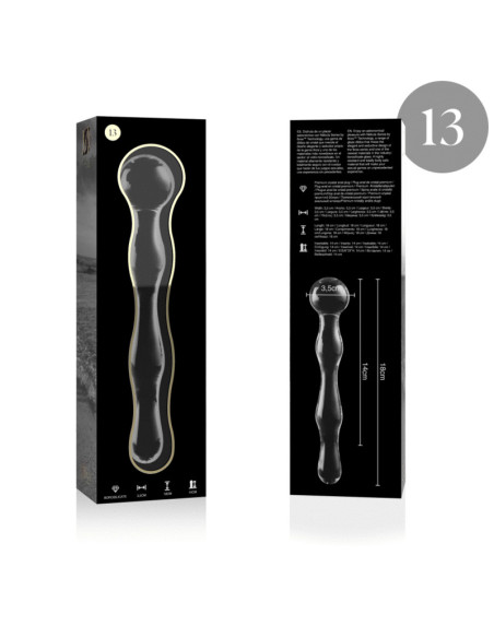 NEBULA SERIES BY IBIZA - MODEL 13 DILDO BOROSILICATE GLASS CLEAR 18 CM -O- 3.5 CM