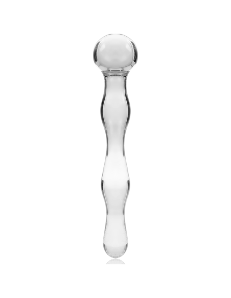 NEBULA SERIES BY IBIZA - MODEL 13 DILDO BOROSILICATE GLASS CLEAR 18 CM -O- 3.5 CM