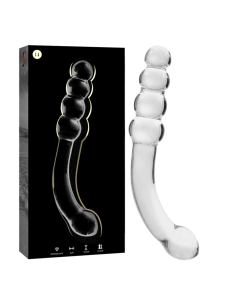 NEBULA SERIES BY IBIZA - MODEL 14 DILDO BOROSILICATE GLASS CLEAR 18.5 CM -O- 3 CM