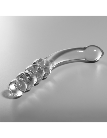 NEBULA SERIES BY IBIZA - MODEL 14 DILDO BOROSILICATE GLASS CLEAR 18.5 CM -O- 3 CM