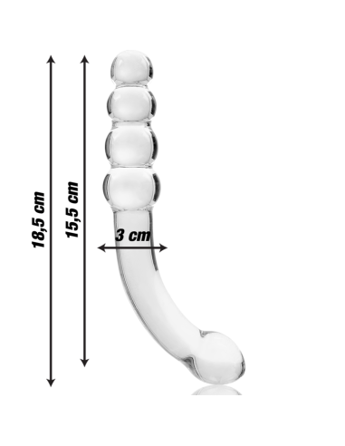 NEBULA SERIES BY IBIZA - MODEL 14 DILDO BOROSILICATE GLASS CLEAR 18.5 CM -O- 3 CM